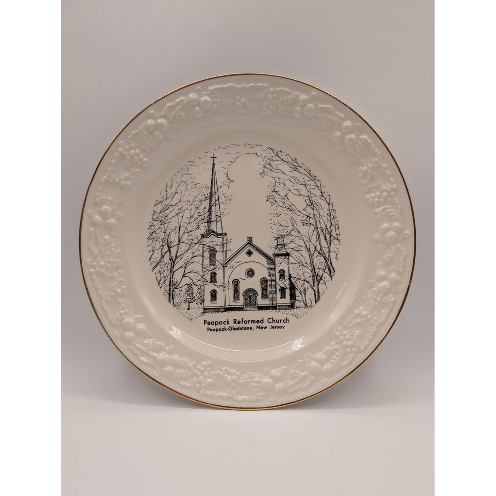 Vintage 1949 Homer Laughlin Peapack Reformed Church NJ Commemorative Plate 10"